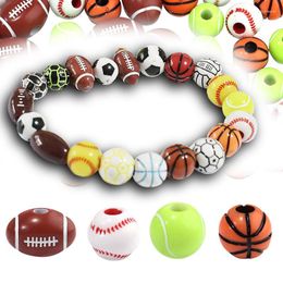 Strand DIY Beading Kid Basketball Beads Set Bracelets For Women Making Children Girls Boy Baseball Football Jewellery Fashion Accessories