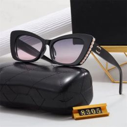 Fashion Women Pearl Glasses Luxury Designers Gold Letters Cat Eye Sunglasses Unisex Casual Trendy Shades Men Goggle Eyeglasses G5