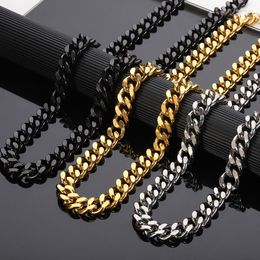 Chains Neck Heavy Chain For Men Big Long Necklaces Male Gold Colour Hiphop Stainless Steel Cuban Necklace 2023 Collares