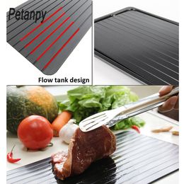 Chopping Blocks Fast Defrosting Tray Magic Metal Plate Safe Thawing Frozen Meat Defrost Kitchen Tool 230922