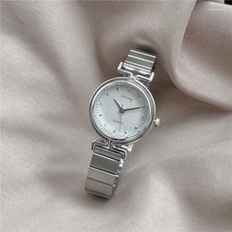 Wristwatches Minimalism Chain Watch Women Silver Colour Fashion Casual Elegant Quartz Lady Wristwatch Luxury Simple Korean Harajuku Watches