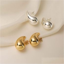 Stud Trendy Italy Hollow Stainless Steel Hypoallergenic 18K Gold Plated Bottega Tear Drop Waterdrop Earrings For Women Girl 230710 D Dha6I