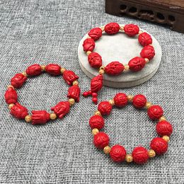 Strand Cinnabar Buddha Head Amulet Thread Bracelets For Women Charm Friendship Couple Pendent Bracelet Men Gift