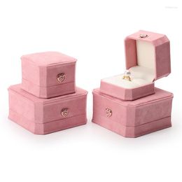 Jewelry Pouches Pink Gift Packaging Boxes Caixinha De Joias Ring Bracelet Holder Small Organizer Earring Necklace Storage Case