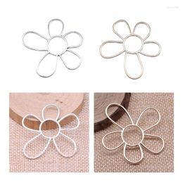 Charms Large Hollow Flower Pendant For Jewelry Making Metal Pendants Dropship