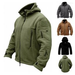 Men's Jackets 2023 Spring And Autumn Casual Solid Outdoor Warmth Inner Sleeve Brushed Fleece Cold Proof Charge Coat Wind Hooded Jacket