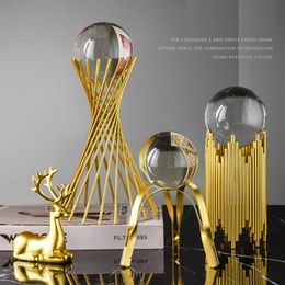 Decorative Objects Figurines European Style Home Decoration Crystal Ball Ornaments Living Room Decor Modern Gift 230923