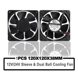 Fans Coolings 1pcs SXDOOL 120mm 12CM 12038 Cooling Fan 120X120X38 mm Computer Case Fan 12V 24V Dual Ball Sleeve Cooling Cooler 230923