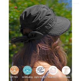 Wide Brim Hats For Women UPF 50 UV Sun Protective Convertible Beach Visor Hat Summer Cap