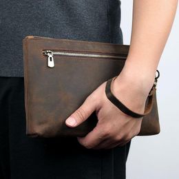 Wallets Cool Fashion Leather Clutch Wallet Evening Party Hand Purse For Men Women Male Female Zipper Long Big