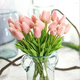 Decorative Flowers 1 Piece Tulip Home Decoration Mini Artificial Flower Wedding Fake Real Touch Bouquet