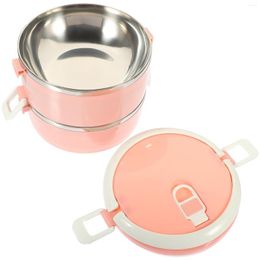 Dinnerware Double Layer Insulated Lunch Box Students Container Bento Travel 2 Tier Holder Portable Case Office Containers Lunchbox Adults