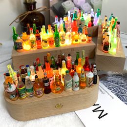 Decorative Objects Figurines Mini Wine Bottle Night Light Desktop Decoration Creative Car Interior Couple Gift home accessories 230923