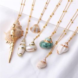 Pendant Necklaces 12pcs Natural Conch Cowrie Ocean Handmade Charm Necklace Boho Sea Beach Accessories Craft For Women Men