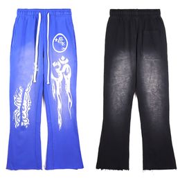 designer pants hellstar sweatpants mens pants flare sweatpants Vintage print casual loose street trend trousersNew for 2024