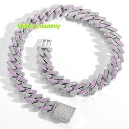 Luxury Men's Chains Bracelet Necklaces Pendants 20mm Gold Silver S925 18K Cuban Chain Women's Full VVS Diamond Zircon Moissanite Hip Hop Necklace Bracelets EQSH