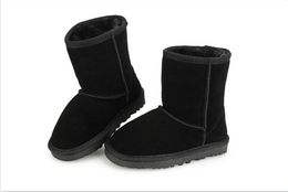 Children Genuine Leather Ankle Boots Kids Baby Cow Split Style Boot Children's Cotton Shoes