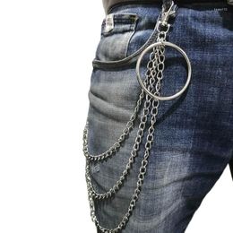 Keychains Three Layer Big Ring Pendant Key Chain Punk Trousers Hipster Chains Street Pant Keychain HipHop Portachiavi Kpop Accessories