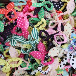 100pc Hair Rubber Bands Polka Dot Hairband Rabbit Ears Head Flower Gum Rope Elastic Hair Tie Hair Accessories For Girls Headwear L218D