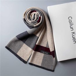 Scarves 2021 new wool scarf men's Plaid long Korean fashion warm knitting Bib winter high-grade leisure275A