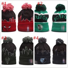 New Football Beanies Sideline Sport Pom Cuffed Knit Hat Gray Knit Hat Pom Pom Cap 32 Teams Knits Mix And Match All Caps H4-9.23