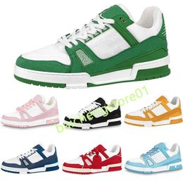 2023 Men Sneakers Virgil Trainer Running Shoes Black White Pink Casual Fashion Low Shoe Platform Leather Designer Rubber Outdoor Walking Eur 36-45 L4