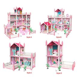 Learning Toys dollhouse Dreamhouse DIY Pretend Play Fully Furnished for Boy 230922