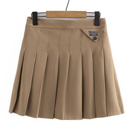 Skirts Plus Size Pleated Mini Skirt Women Fashion Label Design Twill Fabric Bottoms Oversized Curve Clothes 230923