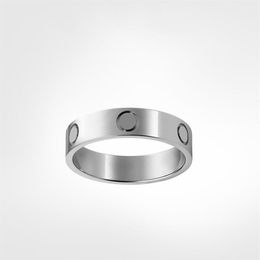 2023 4mm 5mm titanium steel silver love ring men and women rose gold Jewellery for lovers couple rings gift size 5-11334Z