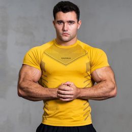 Men's T Shirts Compression Quick Dry T shirt Men Fitness Training Short Sleeve Shirt Male Gym Bodybuilding Skinny Tees Tops Running Clothing 230923