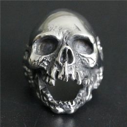 5pcs lot Newest Design Size 7-15 Huge Ghost Skull Ring 316L Stainless Steel Fashion Jewellery Popular Dead Skull Ring261E