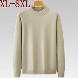 Men's Sweaters 8XL 7XL 6XL 2023 Fall Winter High End Soft Warm Wool Sweater Men Long Sleeve Turtleneck Pullover Casual Pull Homme