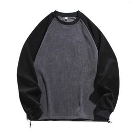 Men's Hoodies Shorts And Hoodie Set For Men Casual Loose Velvet With Sleeves Autumn Winter Drawstring Contrast Pullover Sweater