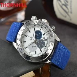 Classic Mens Watches 41mm Nylon Fabric strap Japanese movement Quartz Small Dials Die waterproof Sapphire solid Clasp President Ma2692