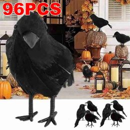 Other Event Party Supplies Small Simulation Fake Bird Realistic Halloween Black Crow Model Home Decoration Animal Scary Toys Eyecatching Lightweight 230923