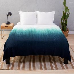 Blankets Teal Ombre Throw Blanket Luxury Thicken Fluffy