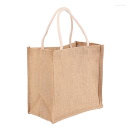 Shopping Bags Jute Burlap Tote Large Reusable Grocery With Handles Women Bag DIY Eco-Friendly