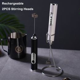 Egg Tools USB Rechargeable Handheld Electric Milk Frother Whisk Coffee Mixer Beater 3Speeds Shaker Foamer Food Blender 230922