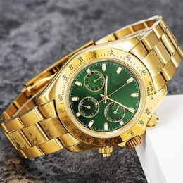 Designer Watches for Men Top The master Luxury watch 116508 116528 series watch gold stainless steel case green dial 6952 ST9 M203D