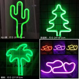 Multi Styles Neon Sign Colorful Rainbow LED Night Lights for Room Home Party Wedding Decoration Table Lamp powered by usb 12 LL