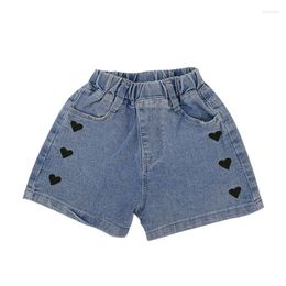 Shorts Summer Baby Girl Kids Short Jeans Pants Fashion Embroidery Heart Denim For Girls Bottom Clothes 2 To 9 Years