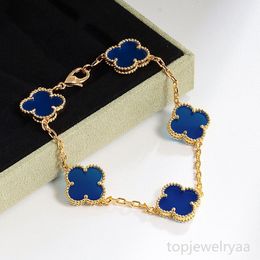 Bracelet Party Gold Chain Feminine Charm Bracelet available in a variety of wind luxury top designer bracelet four-leaf clover 19 cm long with box