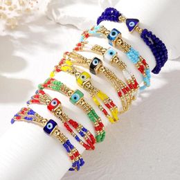 Strand Rice Bead Bracelet Block Eye Originality Multilayer Fashion Simple Hand Knitting Bohemia Adjustable Beaded