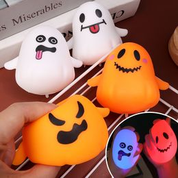 Halloween Supplies 124pcs Cute Ghost Glow Toys Squeeze Slow Rebound Action Figure Pranks A Childrens Decompression Toy Gifts 230923