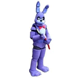 five Nights at Freddy FNAF Toy Creepy Purple Bunny Mascot Costume Halloween Christmas Cartoon Character Outfits Suit Advertising Leaflets Clothings