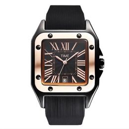 Men Luxury New Quartz watch Stainless Steel case Business Fashion ladies women High quality Mens Watches Sports Wristwatch square 214p