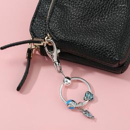 Keychains European And American Beaded Boutique Keychain DIY Blue Phosphorus Fish Pendant Female Brand Bag Car