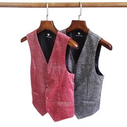 Men's Vests Youth Bar KTV Waiters Work Clothes Vest Western Restaurant Evening Bartender Changing Waistcoat Streetwear