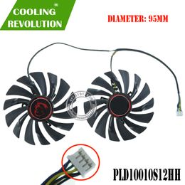 Fans Coolings 2PCS/SET PLD10010S12HH graphics fan for MSI GTX 980Ti 980 970 960 950 R9 380 R9 390 R9 390X 230923