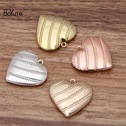 BoYuTe 10 Pieces Lot 29 7MM Metal Brass Heart Shaped Po Locket Pendant Vintage Jewellery Pendant Whole275M